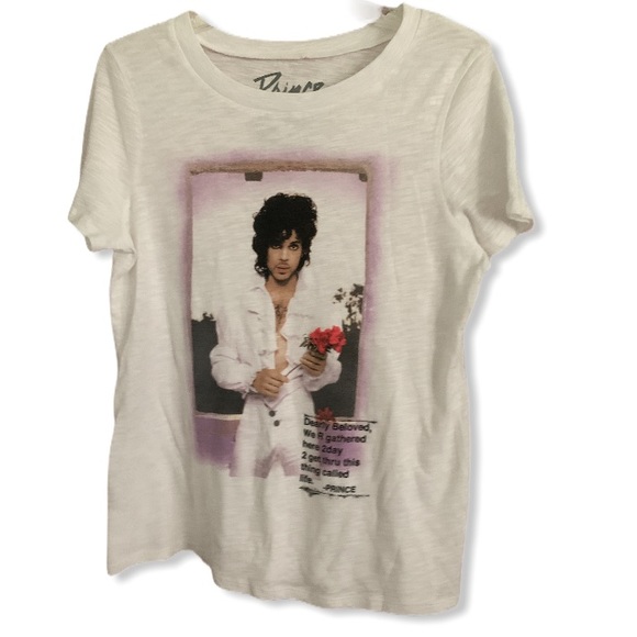Prince Tops - 80s Prince Purple Rain white t-shirt medium Prince Tops - 80s Prince Purple Rain white t-shirt medium